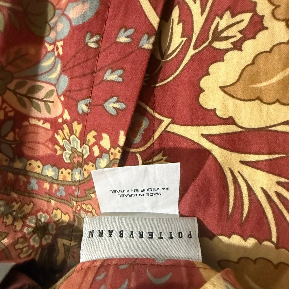 Pottery Barn Clara Palampore Floral Duvet 2 Pillow Shams Cotton Queen